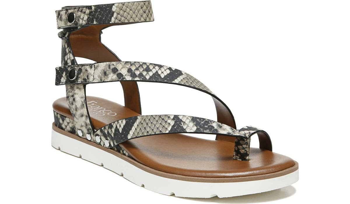 Franco Sarto Franco Daven Gladiator Sandal Roccia Snake Faux Leather