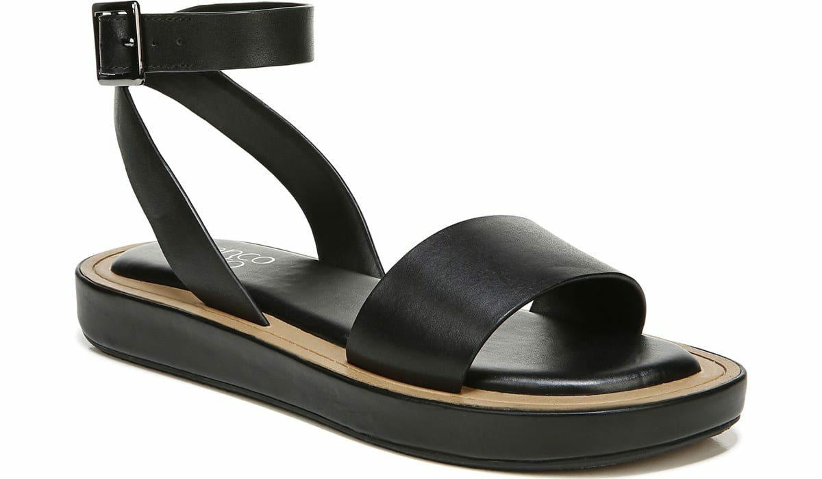 Franco Sarto Franco Eden Platform Sandal Black Leather