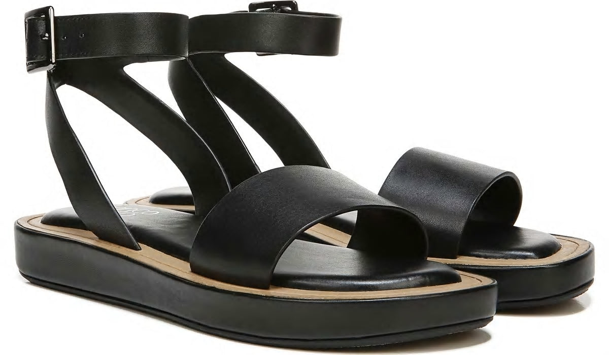 Franco Sarto Franco Eden Platform Sandal Black Leather