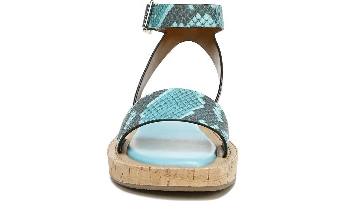 Franco Sarto Franco Eden Platform Sandal Teal Snake Print Faux Leather