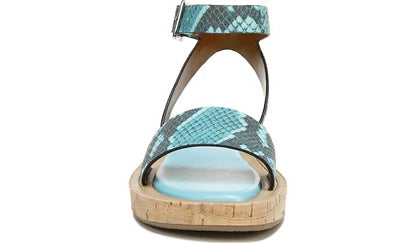 Franco Sarto Franco Eden Platform Sandal Teal Snake Print Faux Leather