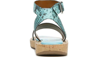 Franco Sarto Franco Eden Platform Sandal Teal Snake Print Faux Leather