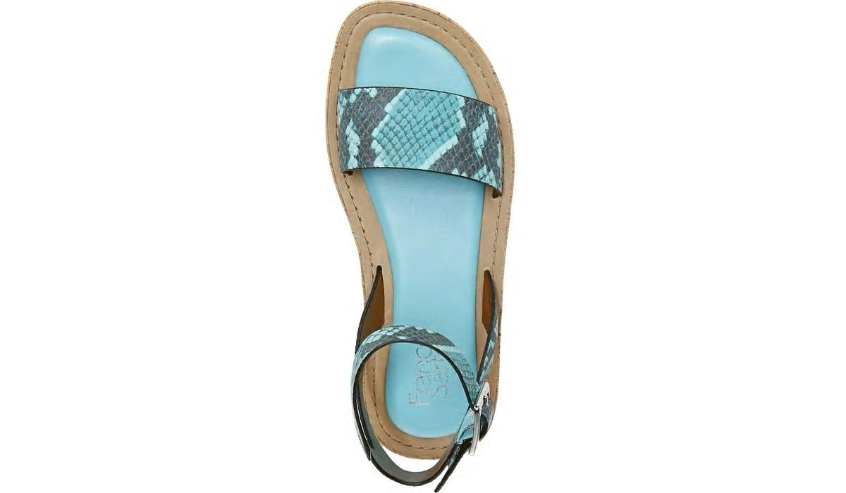 Franco Sarto Franco Eden Platform Sandal Teal Snake Print Faux Leather