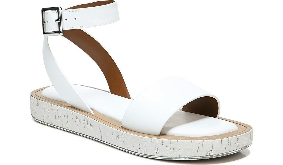 Franco Sarto Franco Eden Platform Sandal White Snake Print Faux Leather