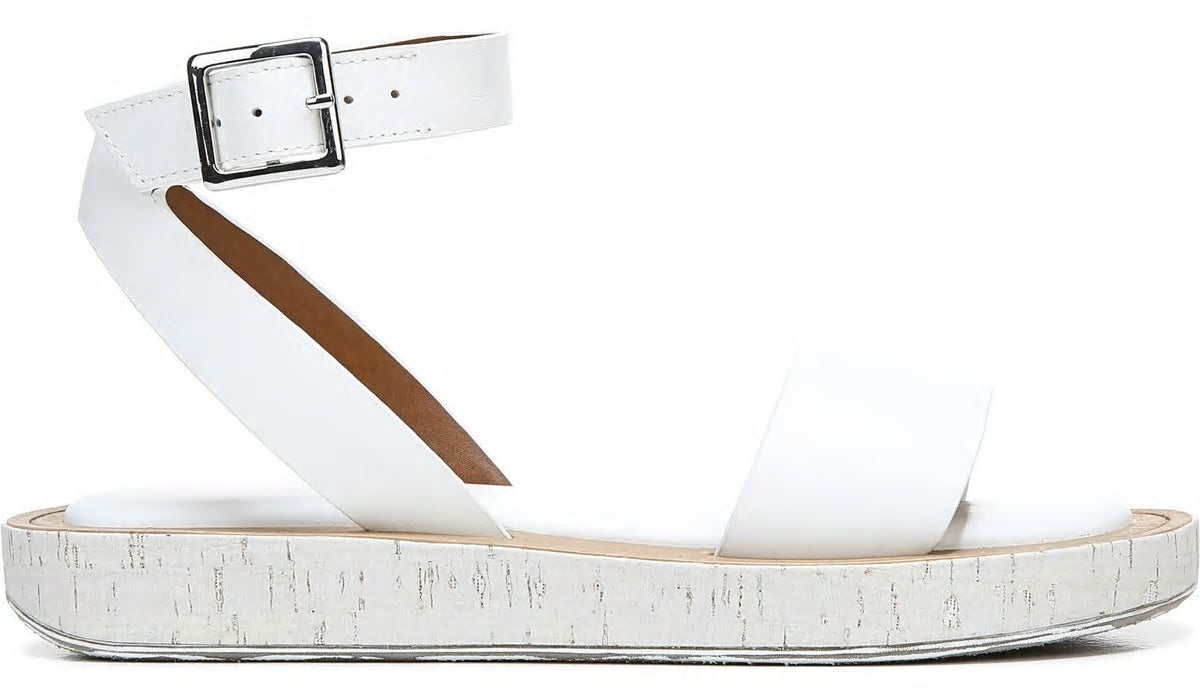 Franco Sarto Franco Eden Platform Sandal White Snake Print Faux Leather