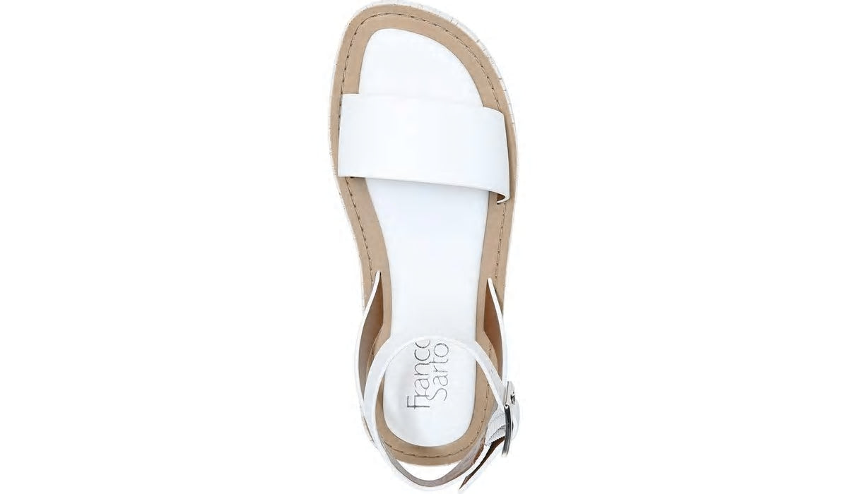 Franco Sarto Franco Eden Platform Sandal White Snake Print Faux Leather