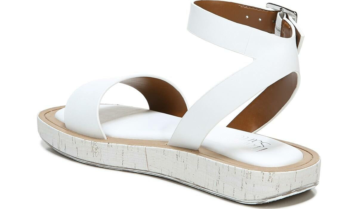 Franco Sarto Franco Eden Platform Sandal White Snake Print Faux Leather