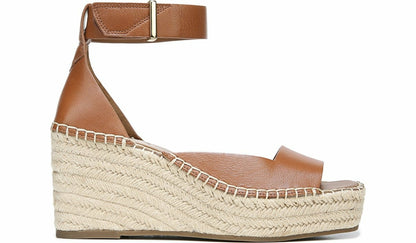 Franco Sarto Franco Camera Espadrille Wedge Sandal Cognac Leather