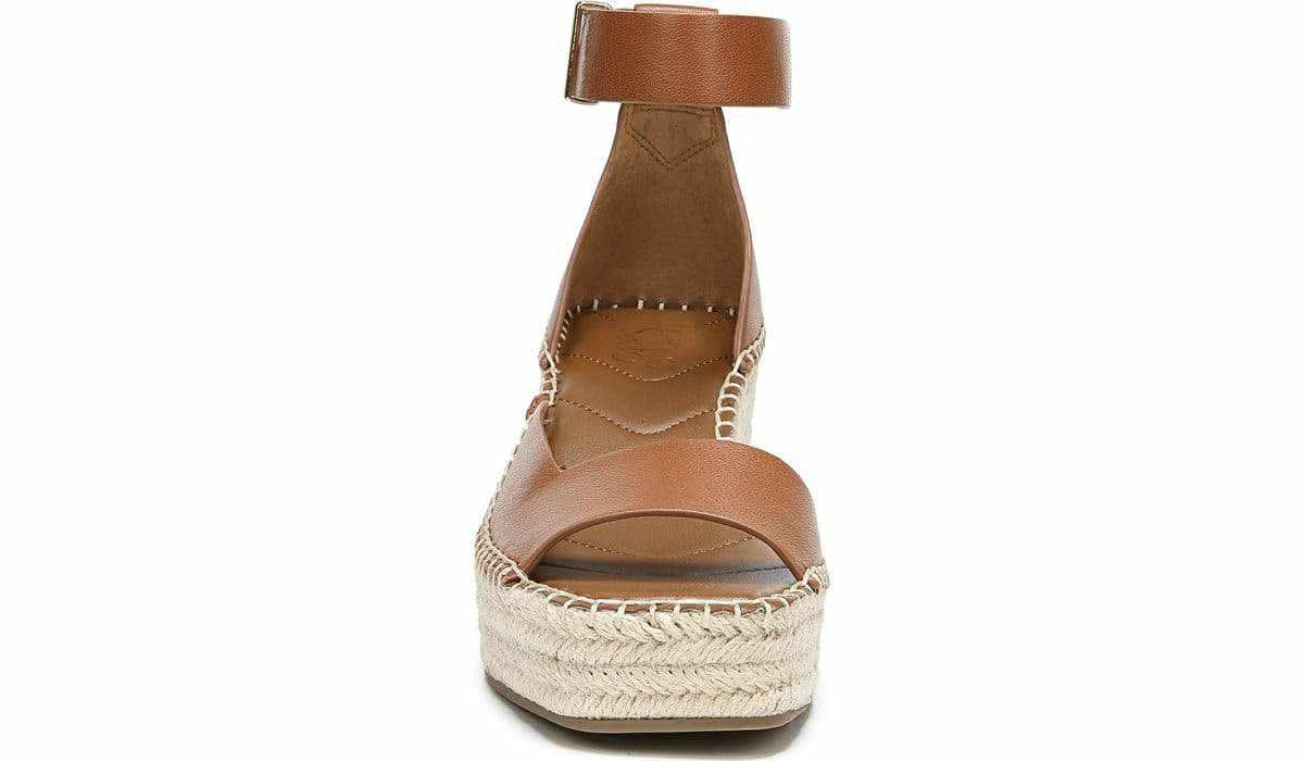 Franco Sarto Franco Camera Espadrille Wedge Sandal Cognac Leather