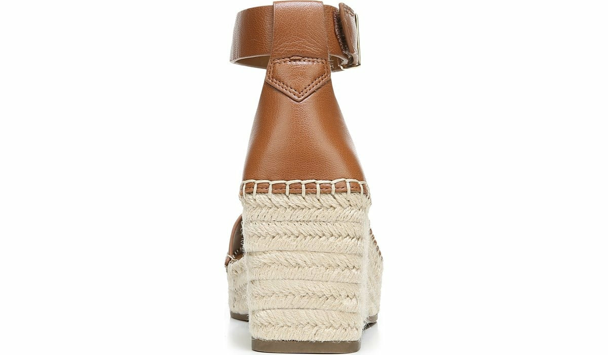 Franco Sarto Franco Camera Espadrille Wedge Sandal Cognac Leather