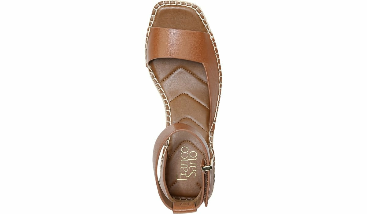 Franco Sarto Franco Camera Espadrille Wedge Sandal Cognac Leather