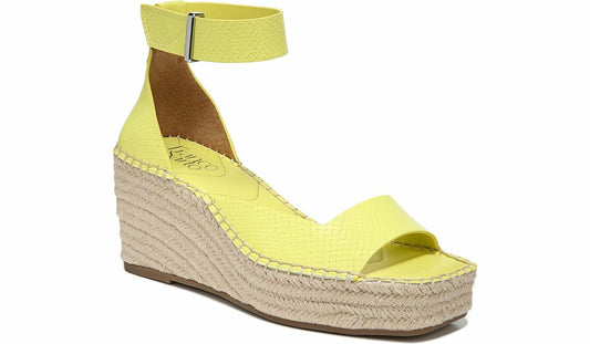 Franco Sarto Franco Camera Espadrille Wedge Sandal Limeade Snake Faux Leather