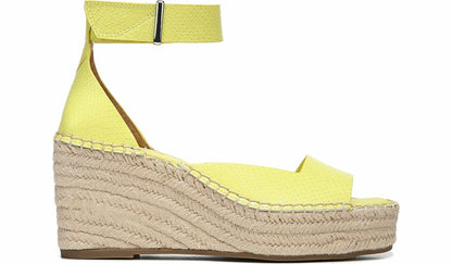 Franco Sarto Franco Camera Espadrille Wedge Sandal Limeade Snake Faux Leather