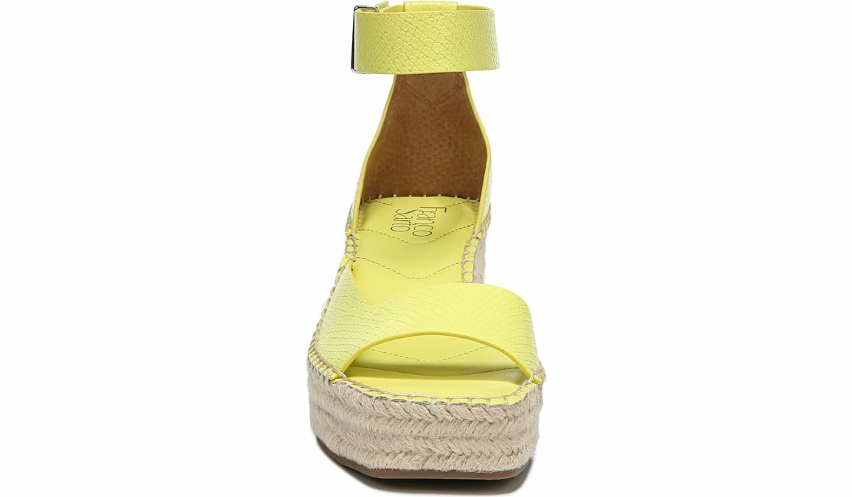 Franco Sarto Franco Camera Espadrille Wedge Sandal Limeade Snake Faux Leather