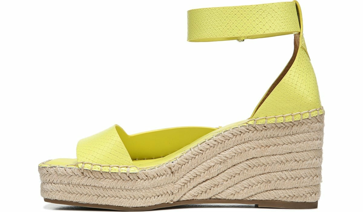 Franco Sarto Franco Camera Espadrille Wedge Sandal Limeade Snake Faux Leather