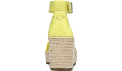 Franco Sarto Franco Camera Espadrille Wedge Sandal Limeade Snake Faux Leather