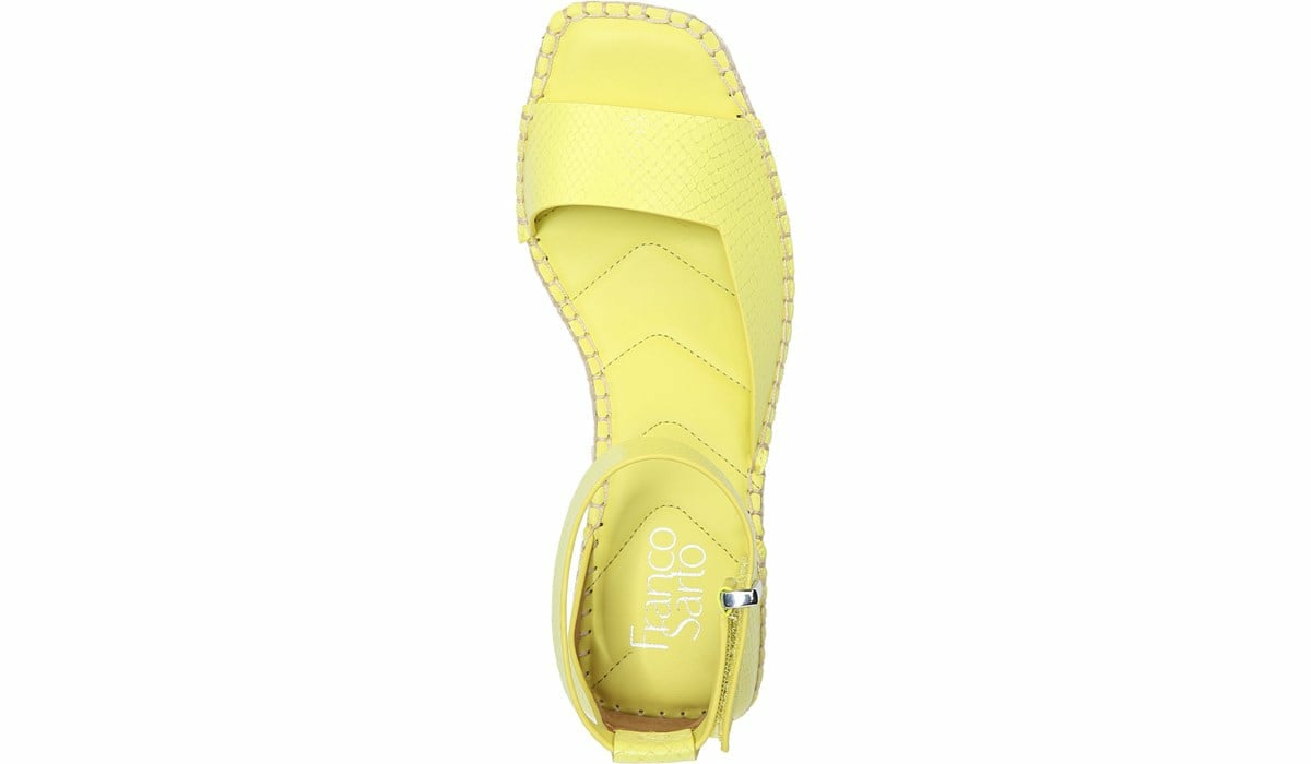 Franco Sarto Franco Camera Espadrille Wedge Sandal Limeade Snake Faux Leather