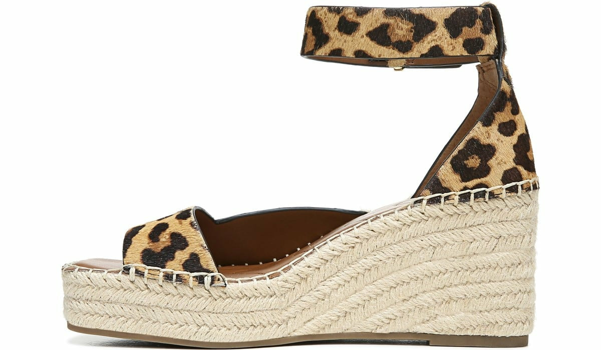 Franco Sarto Franco Camera Espadrille Wedge Sandal Leopard Calf Hair