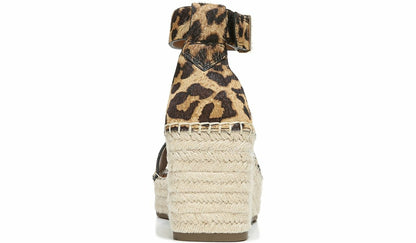 Franco Sarto Franco Camera Espadrille Wedge Sandal Leopard Calf Hair