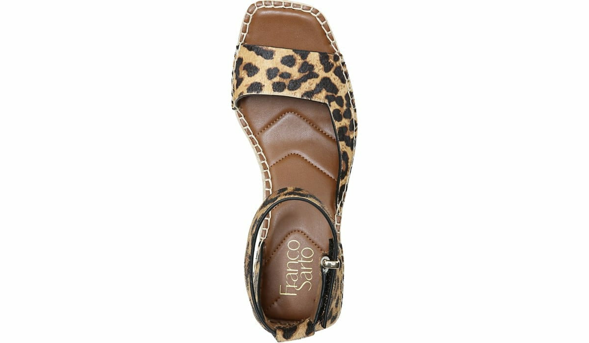 Franco Sarto Franco Camera Espadrille Wedge Sandal Leopard Calf Hair