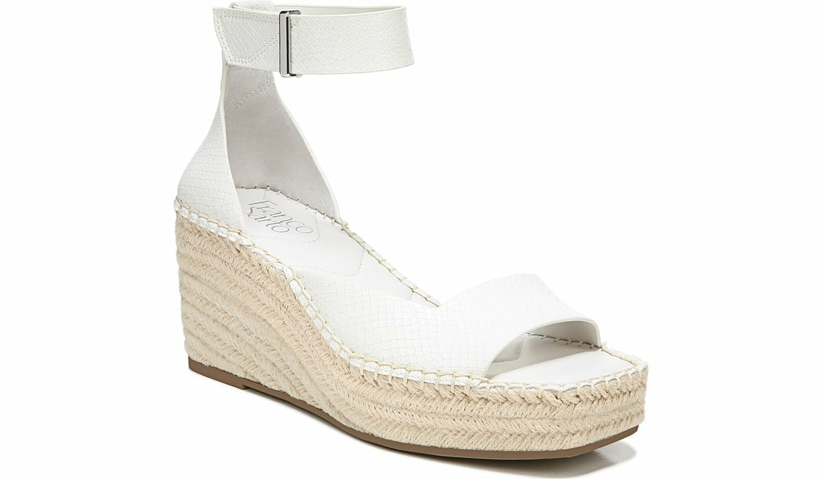 Franco Sarto Franco Camera Espadrille Wedge Sandal Putty Snake Print Faux Leather