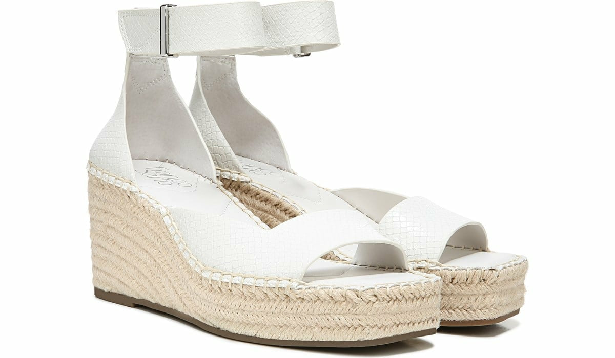 Franco Sarto Franco Camera Espadrille Wedge Sandal Putty Snake Print Faux Leather