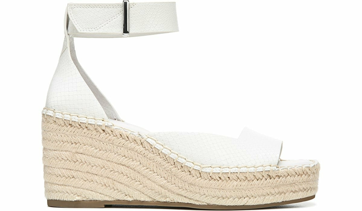 Franco Sarto Franco Camera Espadrille Wedge Sandal Putty Snake Print Faux Leather
