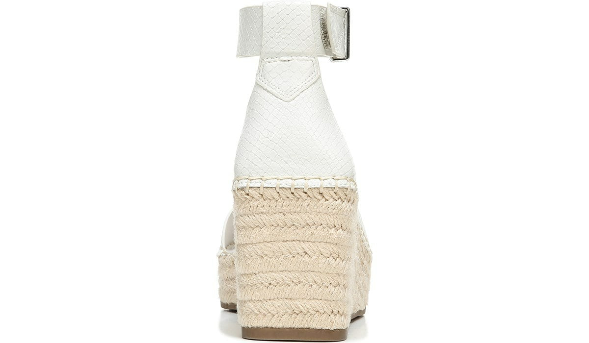 Franco Sarto Franco Camera Espadrille Wedge Sandal Putty Snake Print Faux Leather
