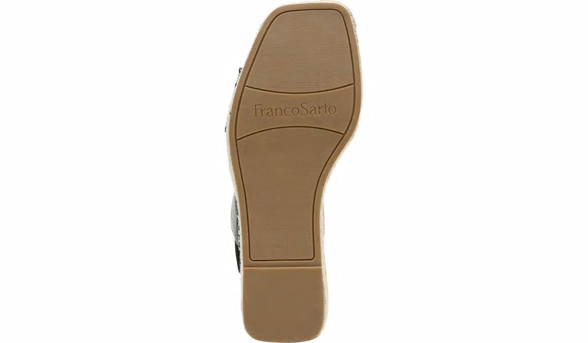Franco Sarto Franco Carezza Espadrille Wedge Sandal Black Leather