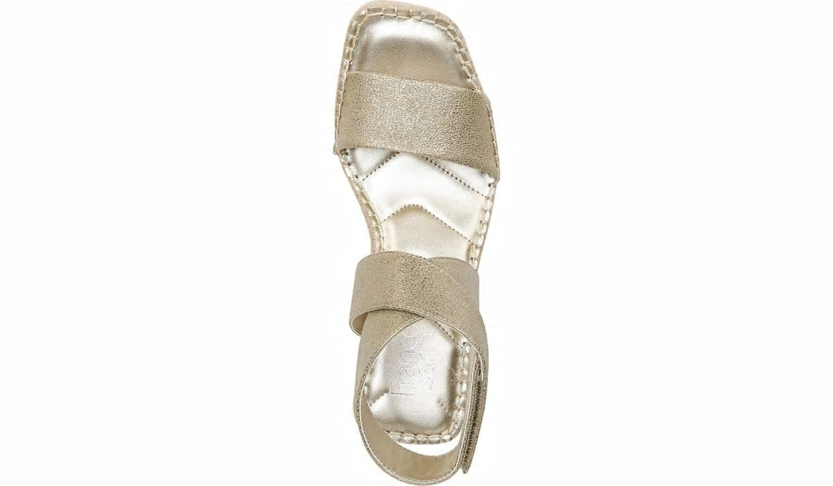 Franco Sarto Franco Carezza Espadrille Wedge Sandal Gold Faux Leather