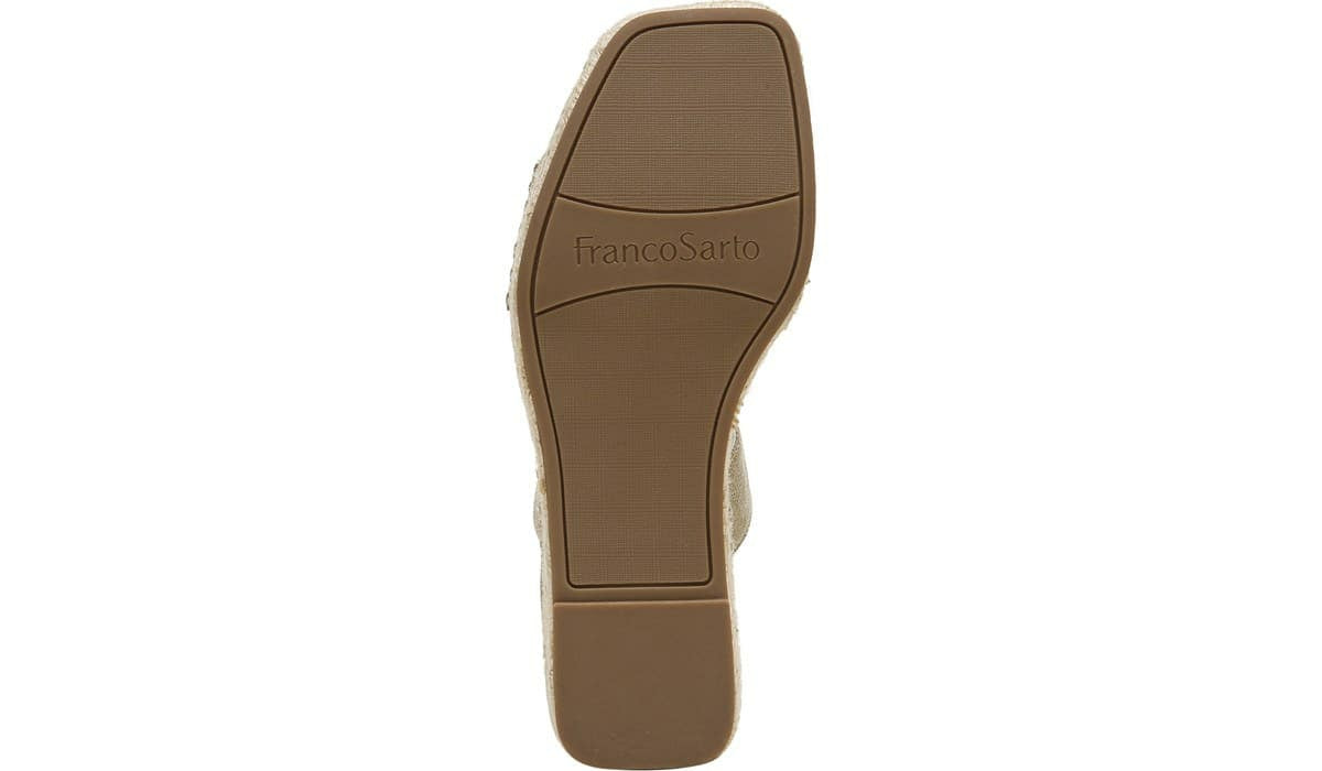 Franco Sarto Franco Carezza Espadrille Wedge Sandal Gold Faux Leather