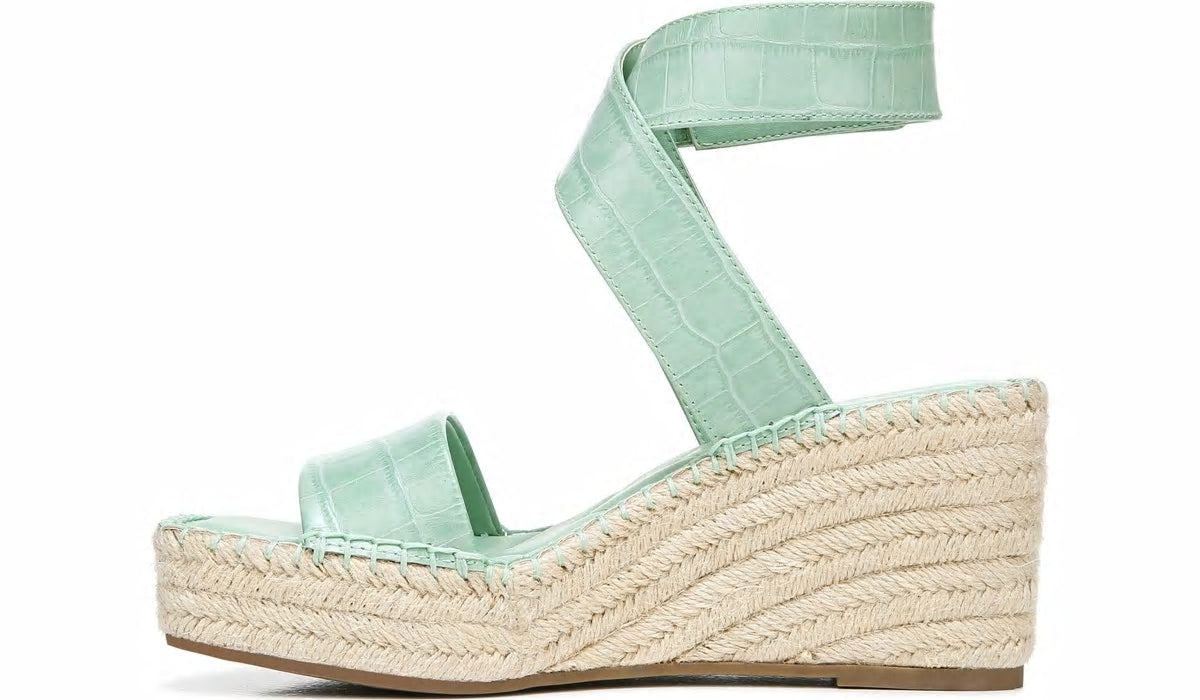 Franco Sarto Franco Carezza Espadrille Wedge Sandal Mint Leather
