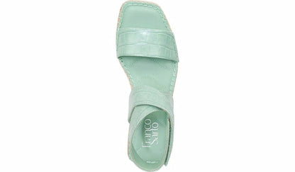 Franco Sarto Franco Carezza Espadrille Wedge Sandal Mint Leather
