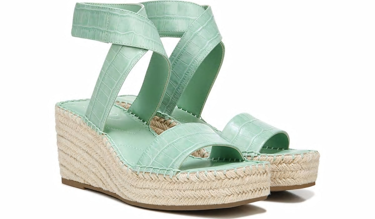 Franco Sarto Franco Carezza Espadrille Wedge Sandal Mint Leather