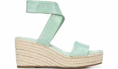 Franco Sarto Franco Carezza Espadrille Wedge Sandal Mint Leather