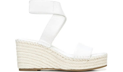 Franco Sarto Franco Carezza Espadrille Wedge Sandal White Leather