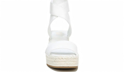 Franco Sarto Franco Carezza Espadrille Wedge Sandal White Leather