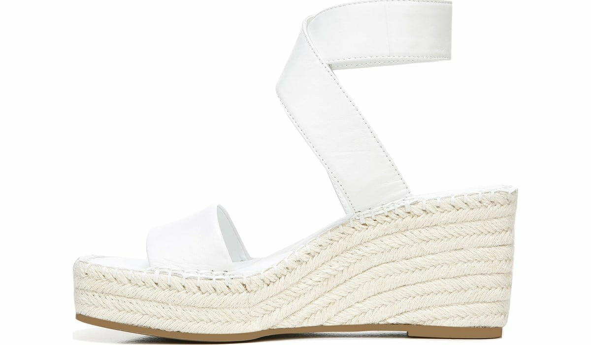 Franco Sarto Franco Carezza Espadrille Wedge Sandal White Leather