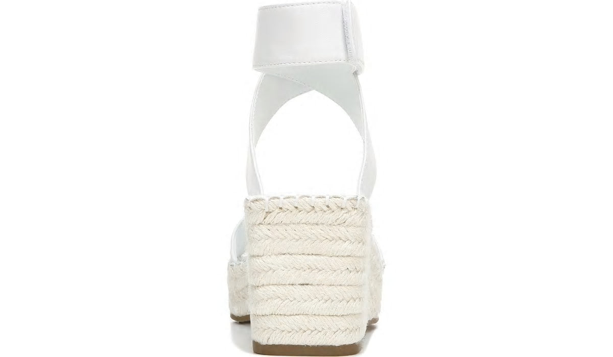 Franco Sarto Franco Carezza Espadrille Wedge Sandal White Leather
