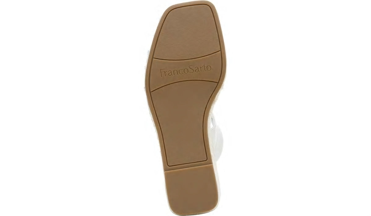 Franco Sarto Franco Carezza Espadrille Wedge Sandal White Leather