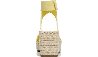Franco Sarto Franco Carezza Espadrille Wedge Sandal Light Yellow Leather