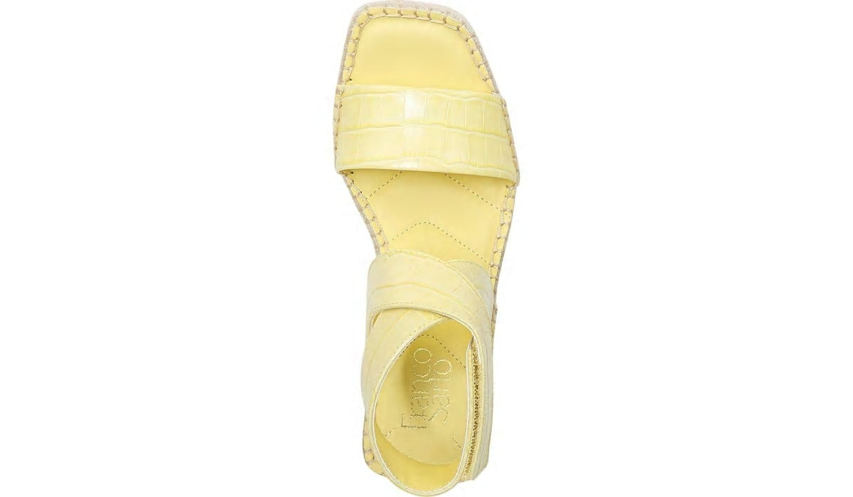 Franco Sarto Franco Carezza Espadrille Wedge Sandal Light Yellow Leather