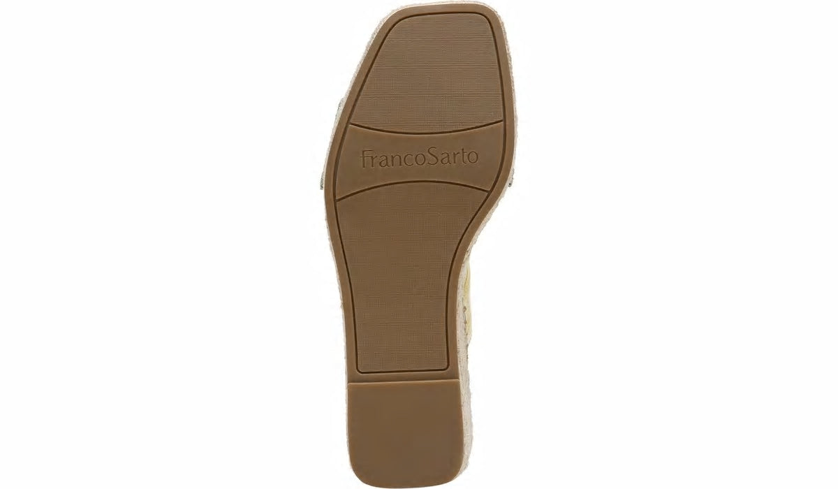 Franco Sarto Franco Carezza Espadrille Wedge Sandal Light Yellow Leather