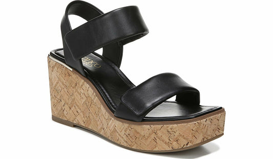 Franco Sarto Franco Sweety Platform Wedge Sandal Black Leather
