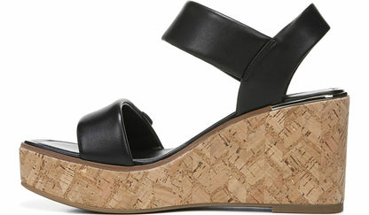 Franco Sarto Franco Sweety Platform Wedge Sandal Black Leather