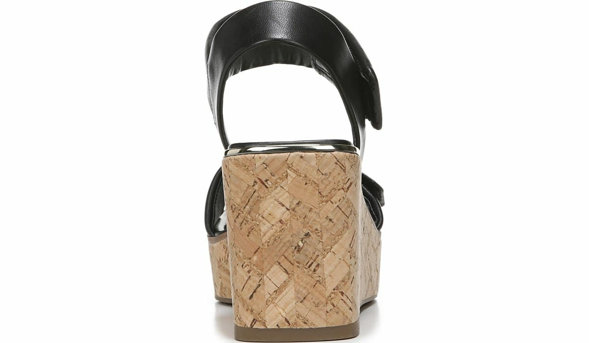 Franco Sarto Franco Sweety Platform Wedge Sandal Black Leather