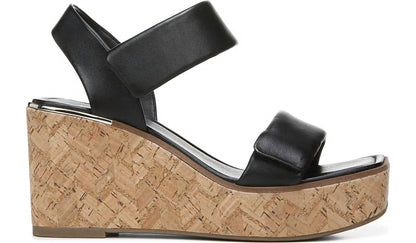 Franco Sarto Franco Sweety Platform Wedge Sandal Black Leather