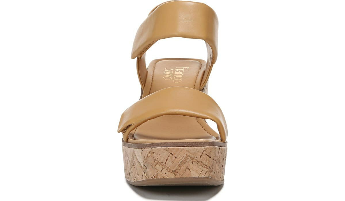 Franco Sarto Franco Sweety Platform Wedge Sandal Camel Leather