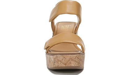Franco Sarto Franco Sweety Platform Wedge Sandal Camel Leather