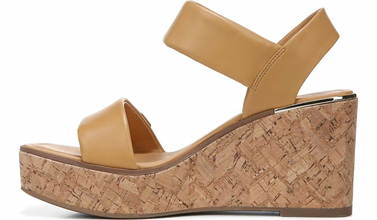 Franco Sarto Franco Sweety Platform Wedge Sandal Camel Leather